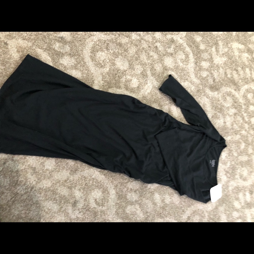 Black long sleeve maternity dress